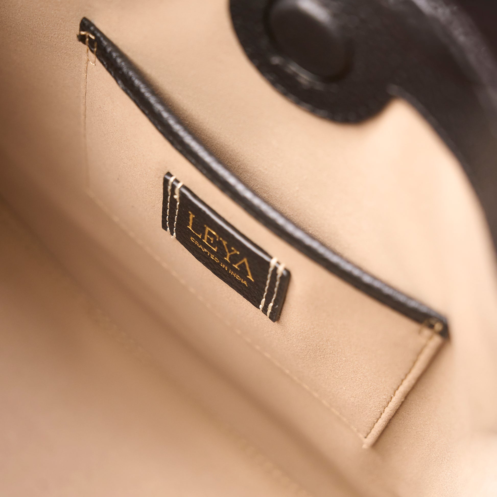 Inside of Leya Selene Tote Black